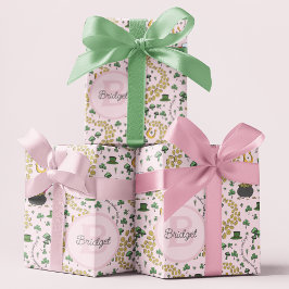 Roze, Schattige & Curvy St. Patrick's Day Tissue P Cadeaupapier