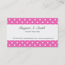 Roze, schattige, girale, mode- en trendy polka-sti visitekaartje