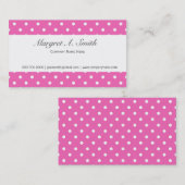 Roze, schattige, girale, mode- en trendy polka-sti visitekaartje (Voorkant / Achterkant)