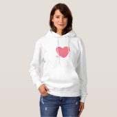 Roze Schattige Hart Hoodie (Voorkant volledig)