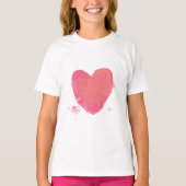 Roze Schattige Hart T-shirt (Voorkant)
