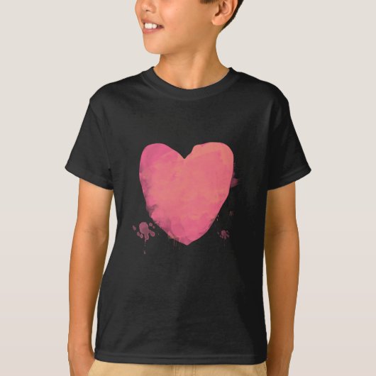 Roze Schattige Hart T-shirt (Voorkant)