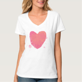 Roze Schattige Hart T-shirt