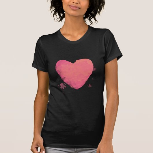 Roze Schattige Hart T-shirt (Voorkant)