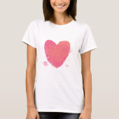 Roze Schattige Hart T-shirt (Voorkant)