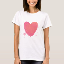 Roze Schattige Hart T-shirt