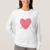 Roze Schattige Hart T-shirt (Voorkant)