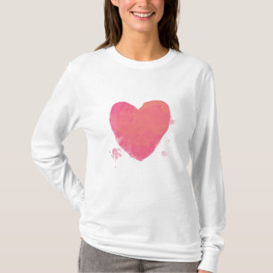 Roze Schattige Hart T-shirt