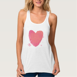 Roze Schattige Hart Tanktop