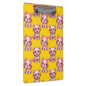 Roze Schattige Honden - Geel  Klembord (Rechts)