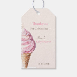 Roze Schattige Ice Cream Baby shower Gift Labels Cadeaulabel
