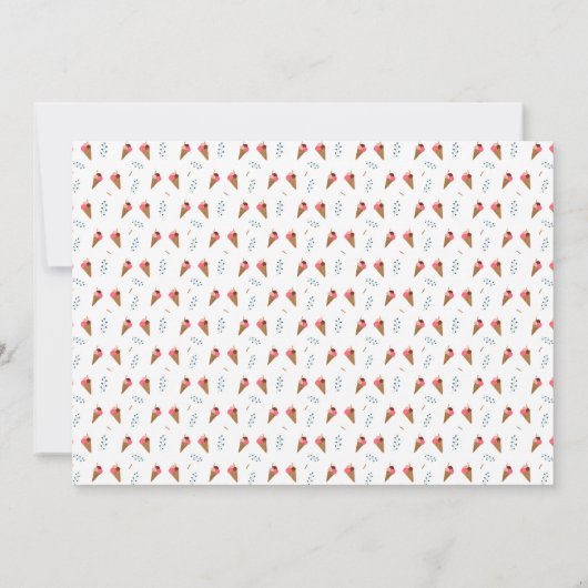 Roze Schattige Ice Cream Cone Party Meisje Verjaar Bedankkaart (Achterkant)