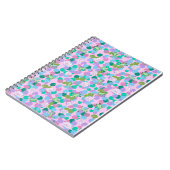 Roze schattige kikker art spiraal notitieboek jour (Linkerzijde)