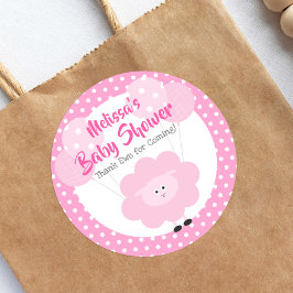 Roze Schattige Lam Eenvoudig Modern Sweet Baby sho Ronde Sticker