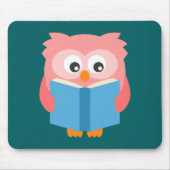 Roze schattige leesuil muismat (Voorkant)