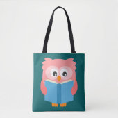 Roze schattige leesuil tote bag (Voorkant)