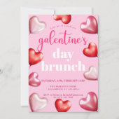 Roze Schattige Meisje Galentine's Day Brunch Kaart (Voorkant)