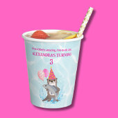 Roze Schattige Meisje Zee Otter Verjaardagsfeest Papieren Bekers