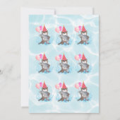 Roze Schattige Meisje Zee Otter Verjaardagsuitnodi Kaart (Achterkant)