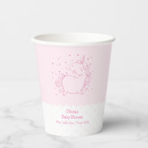 Roze Schattige Modern Polka Dot Eenhoorn Baby show