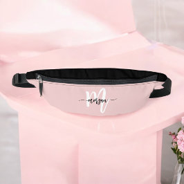 Roze Schattige Monogram Naam Meisje Script Heuptasje