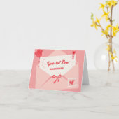 Roze schattige mooie brief kaart (Gele Bloem)