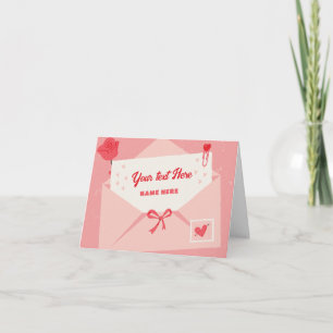 Roze schattige mooie brief kaart