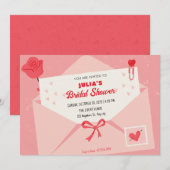 Roze schattige mooie letter vrijgezellenfeest kaart (Voorkant / Achterkant)