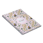 Roze Schattige n' Curvy St Patricks Day Shamrocks  Notitieboek (Rechterzijde)