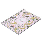 Roze Schattige n' Curvy St Patricks Day Shamrocks  Notitieboek (Linkerzijde)