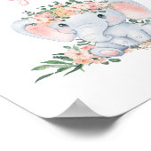 Roze Schattige Olifant Baby shower Kaarten en gesc Poster (Hoek)