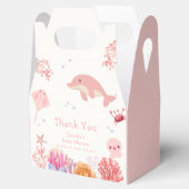Roze Schattige onder het Zee Dolphin Girl Baby sho Bedankdoosjes (Geopend)