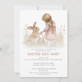 Roze Schattige Paaseieren Hunt Paasmand Kaart (Voorkant)