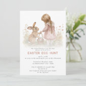 Roze Schattige Paaseieren Hunt Paasmand Kaart (Staand voorkant)