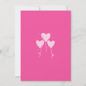 Roze schattige pop hart verjaardag kaart (Achterkant)