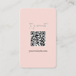 Roze Schattige QR Code Photo Visitekaartje