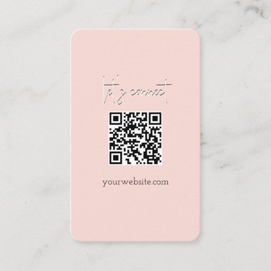 Roze Schattige QR Code Photo Visitekaartje (Voorkant)
