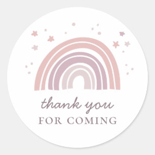 Roze schattige regenboog. Kids verjaardagsfeestje  Ronde Sticker
