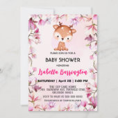 Roze Schattige rendier fawn flower baby shower kin Kaart (Voorkant)