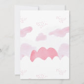 Roze schattige slapen Baby Beer Harten en wolken Bedankkaart (Achterkant)