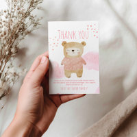 Roze schattige slapen Baby Beer Harten en wolken