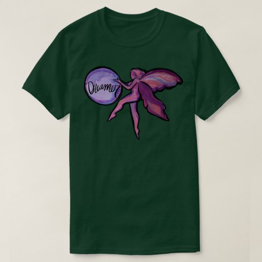 Roze schattige sprookdromers dromen op T-Shirt (Design voorkant)