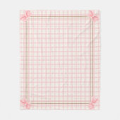 Roze Schattige Sweet Plaid Girly Kwekerij Fleece Deken (Voorkant)