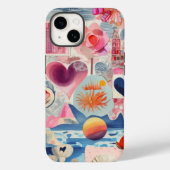 Roze Schattige Trendy Preppy Collage Scrapbook Case-Mate iPhone Case (Achterkant)