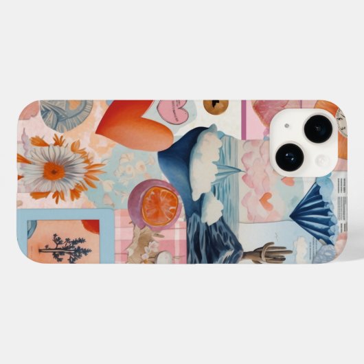 Roze Schattige Trendy Preppy Collage Scrapbook Case-Mate iPhone Case (Achterkant (horizontaal))