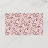 Roze Schattige Uil Luier Raffle Informatiekaartje (Achterkant)