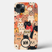 Roze Schattige Warm Te veel katten Aangepaste naam Case-Mate iPhone Case (Achterkant)