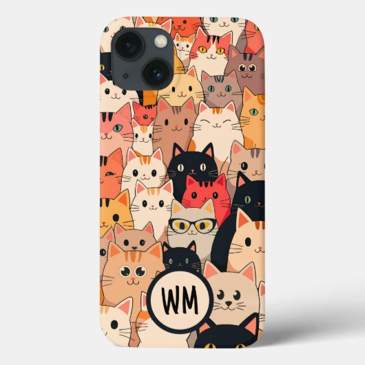 Roze Schattige Warm Te veel katten Aangepaste naam Case-Mate iPhone Case (Achterkant)