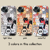 Roze Schattige Warm Te veel katten Aangepaste naam Case-Mate iPhone Case