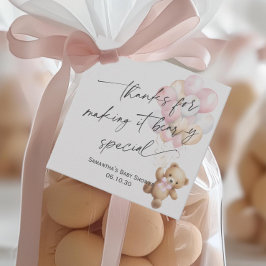 Roze Schattige We kunnen bijna wachten Modern Girl Bedankjes Labels